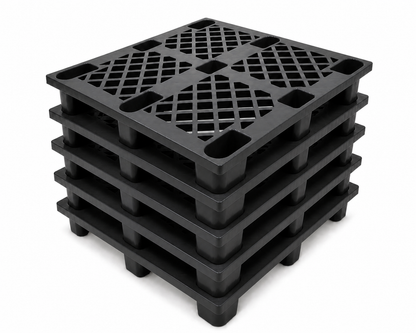 110cm x 110cm x 14cm Shiply Nestable Plastic Pallet - Black