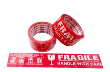 Shiply 2" x 150m Fragile Handling Packaging Tape - Red