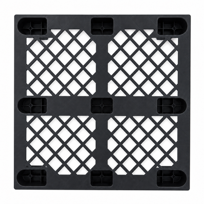 Additional angle of Shiply black nestable plastic pallet