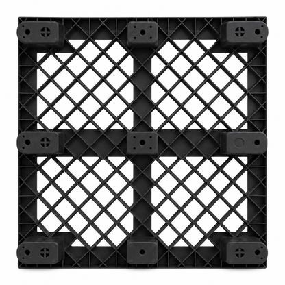 Top angle of Shiply black nestable plastic pallet