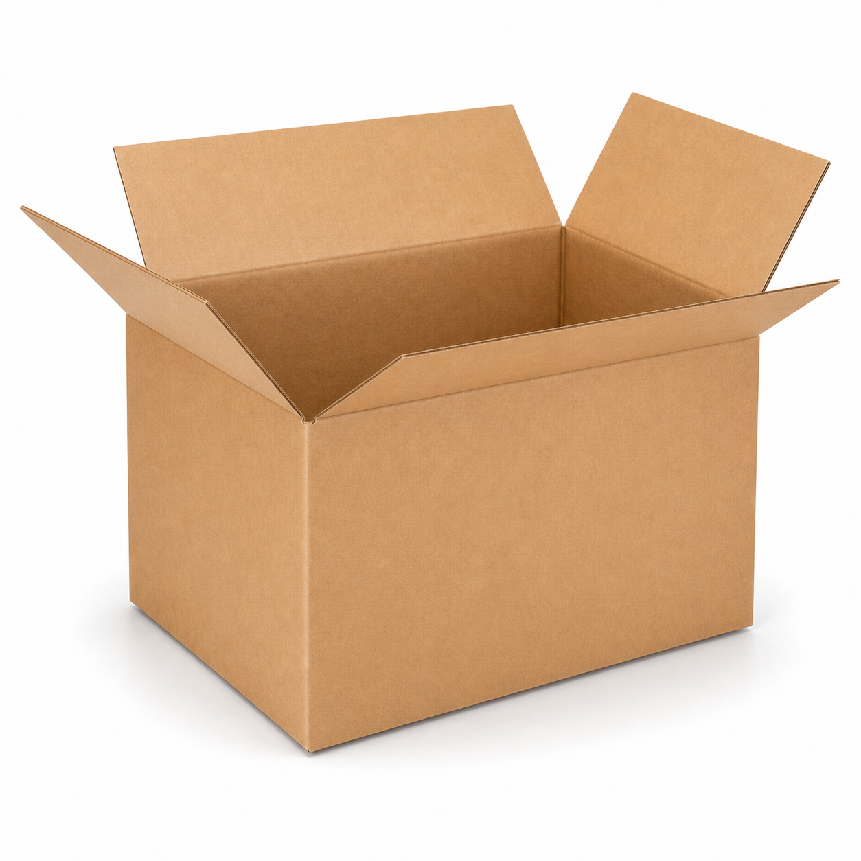 Shiply 10 x 8 x 6 inch corrugated shipping box with open flaps