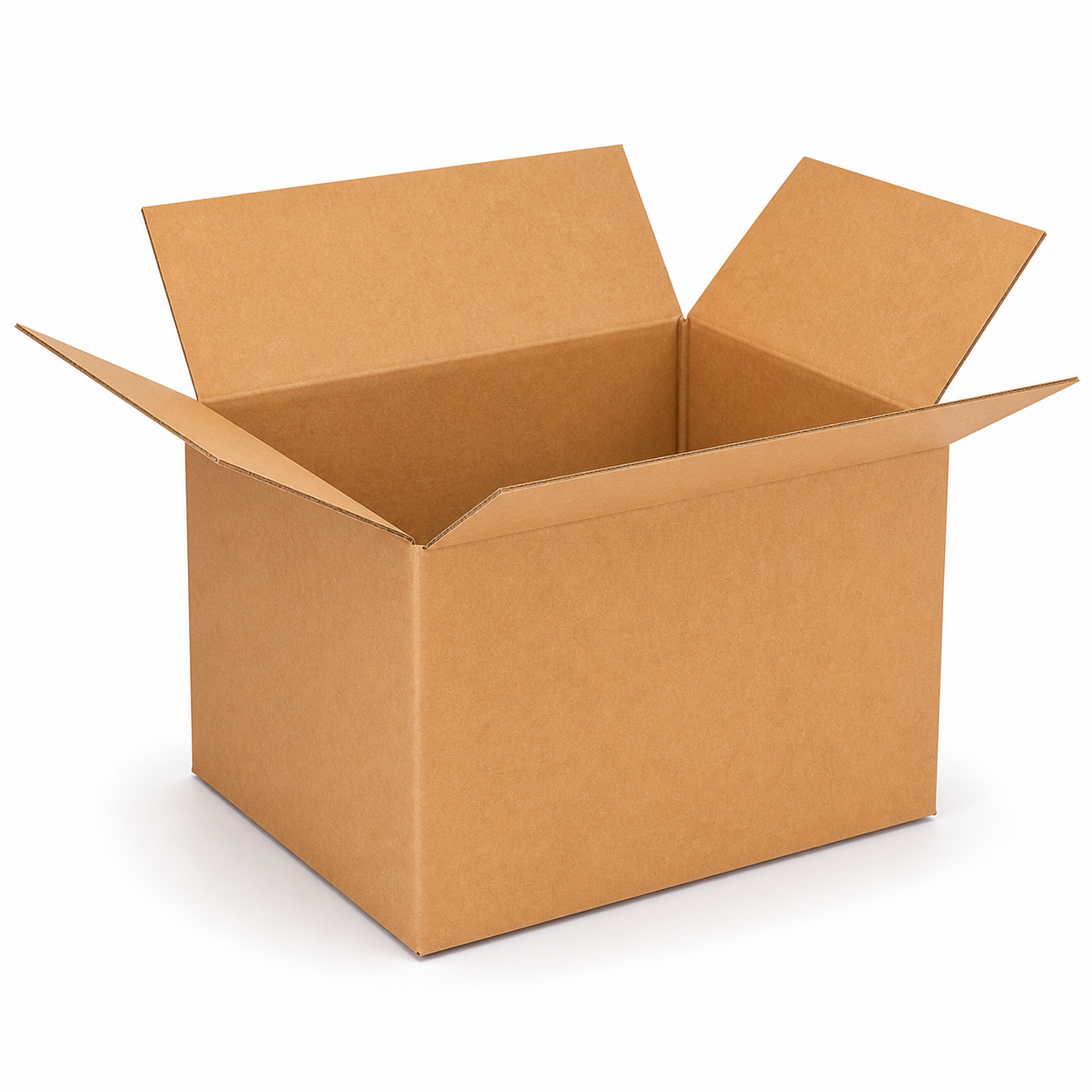 Shiply 16 x 16 x 12 inch corrugated shipping box with open flaps