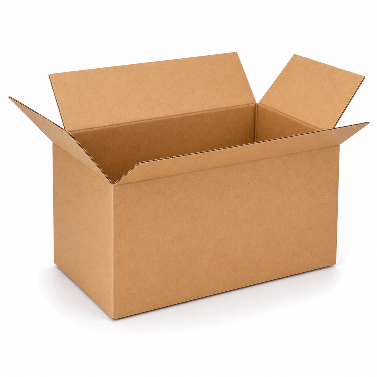 Shiply 18 x 12 x 12 inch corrugated shipping box with open flaps
