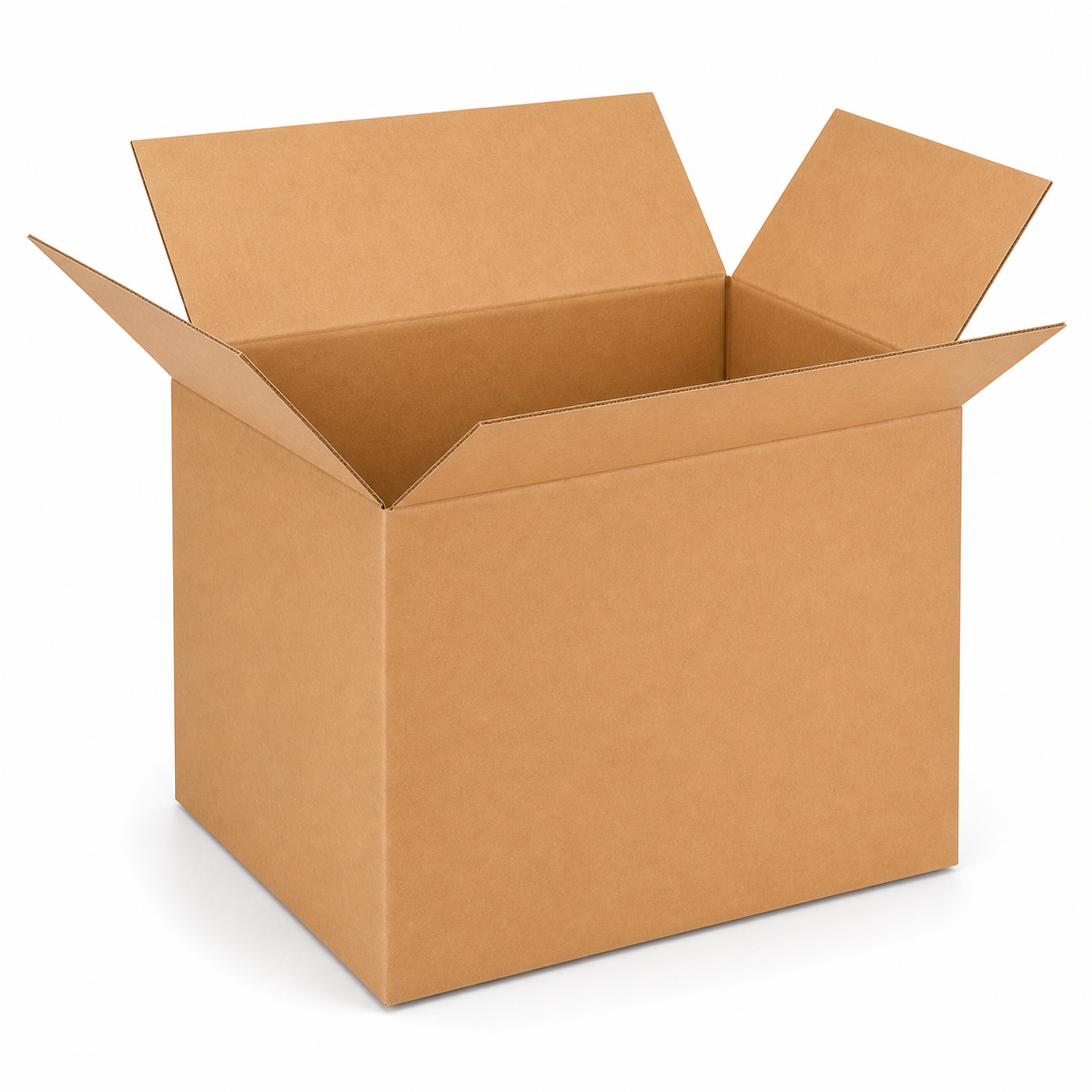 Shiply 18 x 18 x 18 inch corrugated shipping box with open flaps
