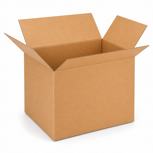 Shiply 18 x 18 x 18 inch corrugated shipping box with open flaps