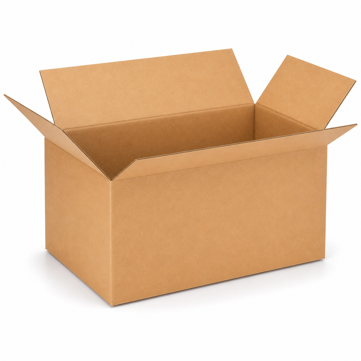 Shiply 20 x 16 x 12 inch corrugated shipping box with open flaps