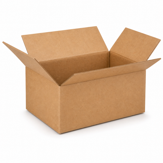 Shiply 6 x 4 x 4 inch corrugated shipping box with open flaps