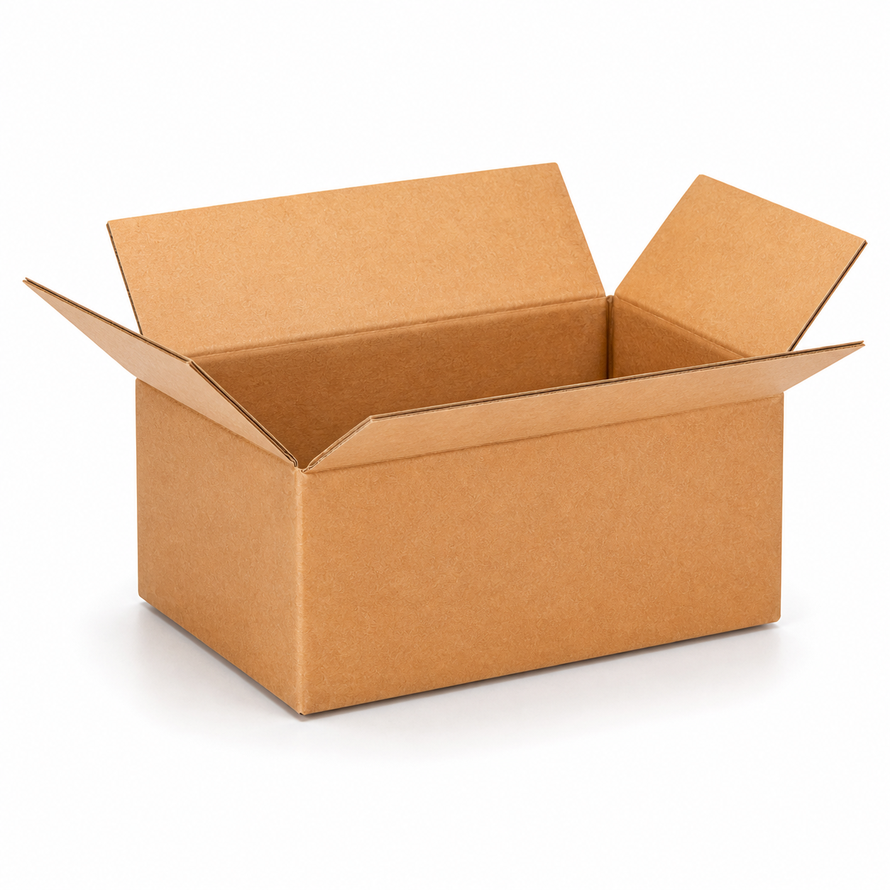 Shiply 8 x 6 x 4 inch corrugated shipping box with open flaps