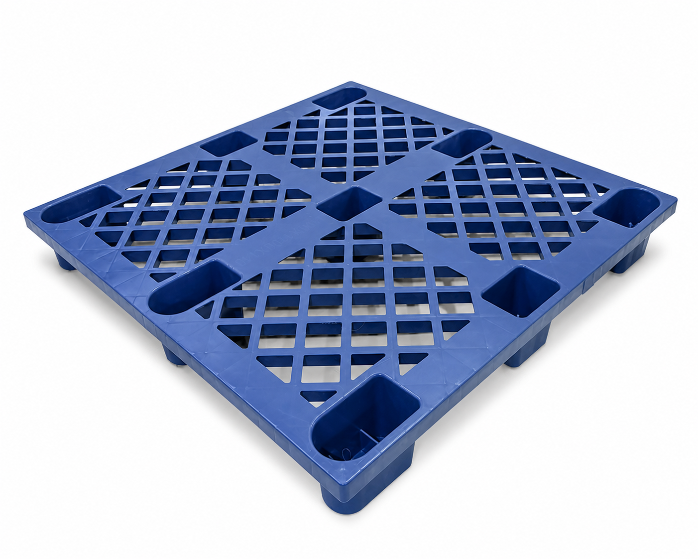 Shiply blue nestable plastic pallet 110cm x 110cm x 14cm