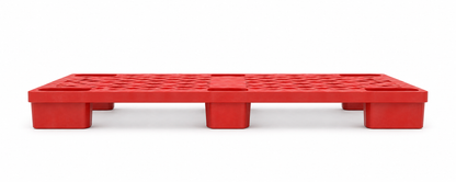 Additional angle of Shiply red nestable plastic pallet