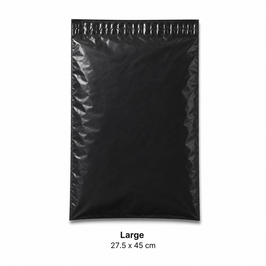 27.5 x 45cm Shiply Black Courier Pouch 50pcs Bundle - Large