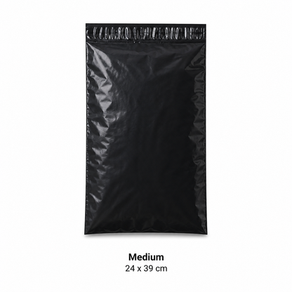 24 x 39cm Shiply Black Courier Pouch 50pc Bundle - Medium