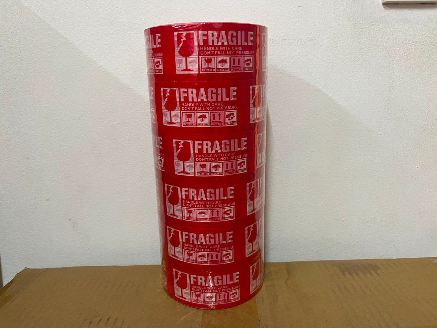 Shiply 2" x 150m Fragile Handling Packaging Tape - Red