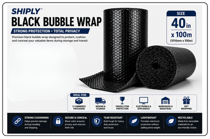 40" x 100m Shiply Bubble Wrap - Black
